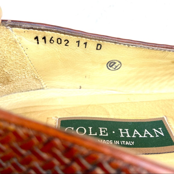 COLE HAAN Walnut Leather Woven Tasseled Loafer - Picture 8 of 8